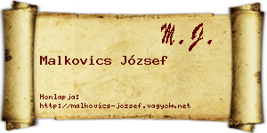 Malkovics József névjegykártya