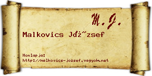 Malkovics József névjegykártya