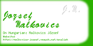 jozsef malkovics business card